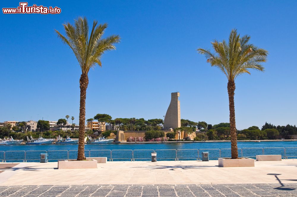 Immagine Vista sul mare e sul Monumento al Marinaio d'Italia, Brindisi, Puglia.