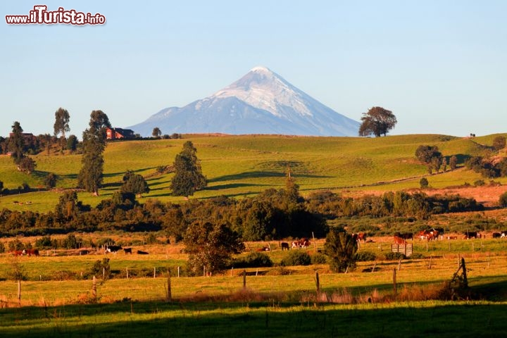 Immagine Il Vulcano Osorno si trova in Patagonia, nel sud del Cile, a nord di Puerto Montt.
