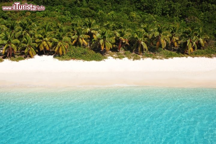 Immagine Le sabbie bainche di una spiaggia di Tortola, una splendida laguna, ideale per snorkeling, alle Isole Vergini Britanniche, Caraibi settentrionali - © Benington / Shutterstock.com