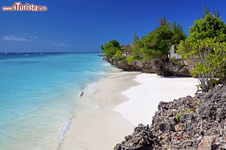 Immagine Spiaggia e barriera corallina fossile a Zanzibar in Tanzania, l'arcipelago dell'Oceano Indiano, a ridosso delle coste africane - © Kjersti Joergensen / Shutterstock.com
