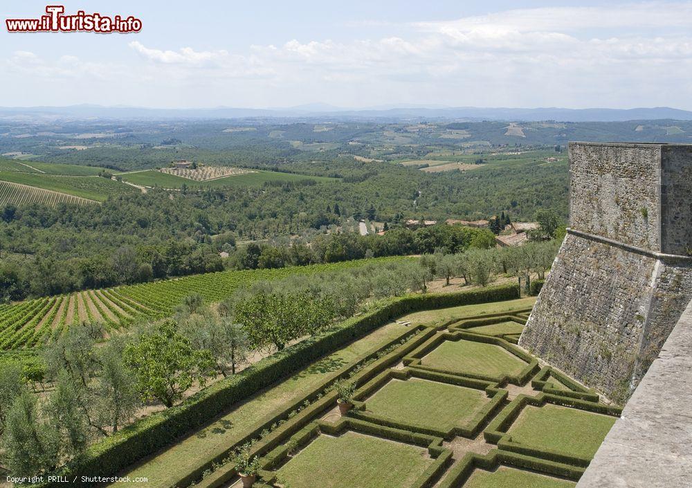 Immagine I giardini ornamentali visti dall'alto del castello di Brolio a Gaiole in Chianti, Toscana - © PRILL / Shutterstock.com
