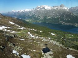 Funivia Corvatsch e la vista sull'alta Engadina, Svizzera