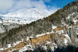 Alpi del Tirolo in Austria, vicino a Solden. Questa località sciistica si trova sul versante sud delle Alpi Retiche dominate dal monte Wildspitze, che raggiunge i 3.774 metri, la seconda ...