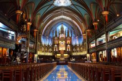 Interno della Basilica di Notre Dame a Montreal, Canada