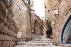 Centro storico dell'antica città di Jaffa, località marittima a sud di Tel Aviv, Israele. In passato si sviluppava interamente su terrazzamenti, e ancora oggi, benché ...