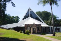 Chiesa a Darwin, la parte vecchia è ciò che resta dopo il passaggio del Ciclone Tracy nel 1974