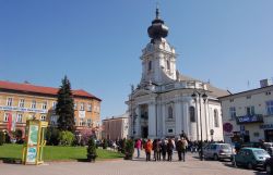 La piazza di Wadowice e la chiesa Plac Jana Pawla II