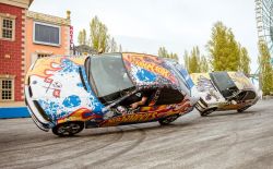 Stunt Show a Mirabilandia, Emilia Romagna, Italia. Amatissimo da grandi e piccini questo spettacolo con evoluzioni in auto e moto è realizzato in collaborazione con il brand Hot Wheels ...