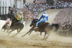 Siena, Toscana: a Piazza del Campo si svolge ogni anno lo storico Palio. Quello del 2 luglio è dedicato alla Madonna di Provenzano, mentre il Palio dell'Assunta viene corso il 16 ...