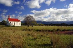 Nelle vicinanze di Wellington, capitale della Nuova Zelanda, tra i paesaggi sconfinati dell'Isola del Nord può succedere di fare incontri come questo: una piccola chiesa bianca dal ...