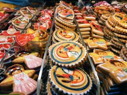 Biscotti natalizi al Christkindlesmarkt di Norimberga in Baviera, Germania