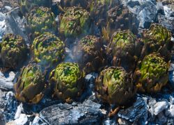 Carciofi alla brace alla Festa del Baccanale a Campagnano di Roma (Lazio).
