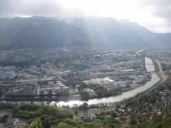 La confluenza tra il fiume Isere e la Drac a Grenoble