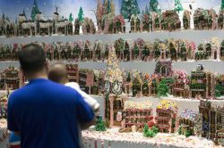 La Gingerbread Lane presso la New York Hall of Science ospita ogni anno da novembre a gennaio oltre 1.000 casette e strutture di pan di zenzero - foto © NY Hall of Science