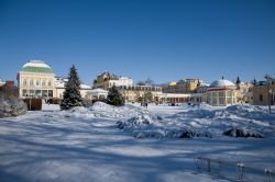 Il centro termale di Frantiskovy Lazne in inverno. Siamo nella Boemia occidentale, in Repubblica Ceca