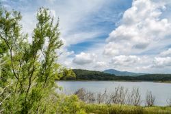 Il paesaggio del lago di Baratz nel comune di Sassari, unico lago naturale con acqua dolce di tutta la Sardegna.
