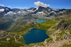 Il panorama dal Col du Nivolet sopra Ceresole Reale: siamo nel Parco Nazionale del Gran Paradiso.