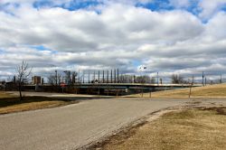 Il Ponte dei Veterani a Fargo, Nord Dakota, Stati Uniti.



