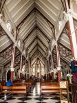 Il suggestivo interno della cattedrale di San Marco a Arica, Cile, Sud America.
