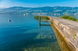 Il villaggio di Busskirch (Kirchdorf) nei pressi di Rapperswil-Jona, Svizzera. Si trova sulle sponde dell'Obersee.
