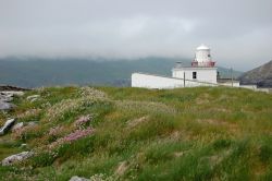 Un'immagine del faro di Valentia Island, Irlanda. Immerso nella natura incontaminata, venne disegnato da George Halpin, uno dei più famosi ingegneri civili della sua epoca. Le luci ...