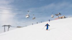 Inizio della discesa dalla cima di Plan de Corones (Kronplatz) in Alto Adige