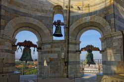 La cella campanaria della torre pendente di Pisa in Toscana