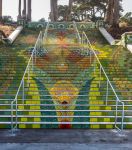 La gradinata colorata del Lincoln Park a San Francisco, California. Si trovano all'estremità occidentale di California Street e risalgono ai primi anni del 1900.
