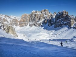 La pista dell'Armentarola sulle Dolomiti. Siamo non lontano da La VIlla in Val Badia