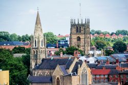 La skyline di Nottingham, Inghilterra. La città è famosa nel mondo per il calcio e Robin Hood.
