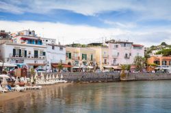 La spiaggia urbana di Lacco Ameno, isola d'Ischia, In realtà la baia più bella si trova a nord del centro, dove si apre la Spiaggia di San Montano