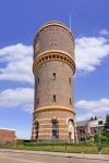 La storica torre dell'acqua di Tilburg, Olanda. Costruita nel 1897, è stata disegnata dall'architetto  H.P.N. Halbertsma. 