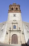 La torre della chiesa di San Miguel a Jerez de los Caballeros, Estremadura, Spagna. Costruita fra il 1749 e il 1756, questa torre, che si innalza per 64 metri di altezza, è opera di Juan ...