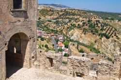 Le colline e parte del borgo di Rocca Imperiale (Cosenza) visti dal castello svevo, a circa 200 metri s.l.m.