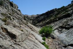 Le pareti di roccia del canyon di Oridda vicino a Villacidro in Sardegna