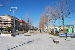 Lungomare di Pescara, Abruzzo. Stabilimenti balneari si affacciano sulla spiaggia della città che vanta un interessante lungomare su cui passeggiare - © neuartelena / Shutterstock.com ...