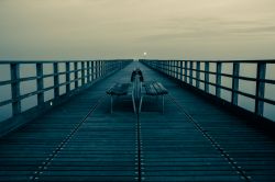 Molo di Lido di Volano fotografato poco prima dell'alba