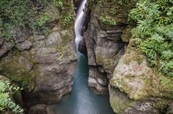 L'orrido di bellano, la stretta gola sulle Alpi a fianco del Lago di Como, in Lombardia