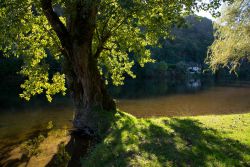 Paesaggio bucolico a Beaulieu-sur-Dordogne, Francia.
