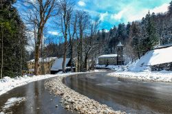 Paesaggio invernale all'Abetone in Toscana