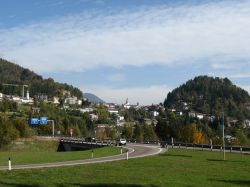 Panorama di Pieve di Cadore arrivando in auto