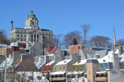 Petit Champlain, Ville de Quebec: i tetti del quartiere di Petit Champlain, nella "basse ville" della capitale. Questa zona è forse la più caratteristica della città ...