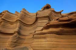 Rocce calcaree del Miocene sull'isola di São Nicolau, Capo Verde (Africa).
