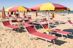 La spiaggia di lido di Pomposa, uno dei sette lidi ferraresi, sulla riviera Romagnola