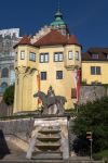 Statua equestre e basilica di Weingarten, Germania - Come l'interno della chiesa, decorato con stucchi ornamentali e affreschi a soffitto, anche l'esterno emana un fascino suggestivo ...