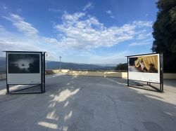 Terrazza panoramica a Bibbiena in Toscana