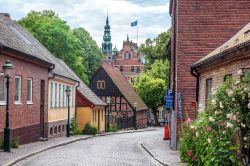 Tradizionale architettura scandinava nel centro di Lund, Svezia.
