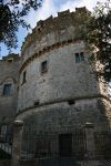Un torrione del Castello di Carovigno in Puglia