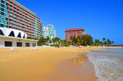 Un tratto di Condado Beach a San Juan, Porto Rico. Siamo in una delle principali spiagge della capitale di Porto Rico; qui si affacciano molti alberghi e se cercate un luogo per rilassarvi non ...