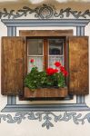 Una finestra tipica di Bergun in Svizzera, Cantone dei Grigioni